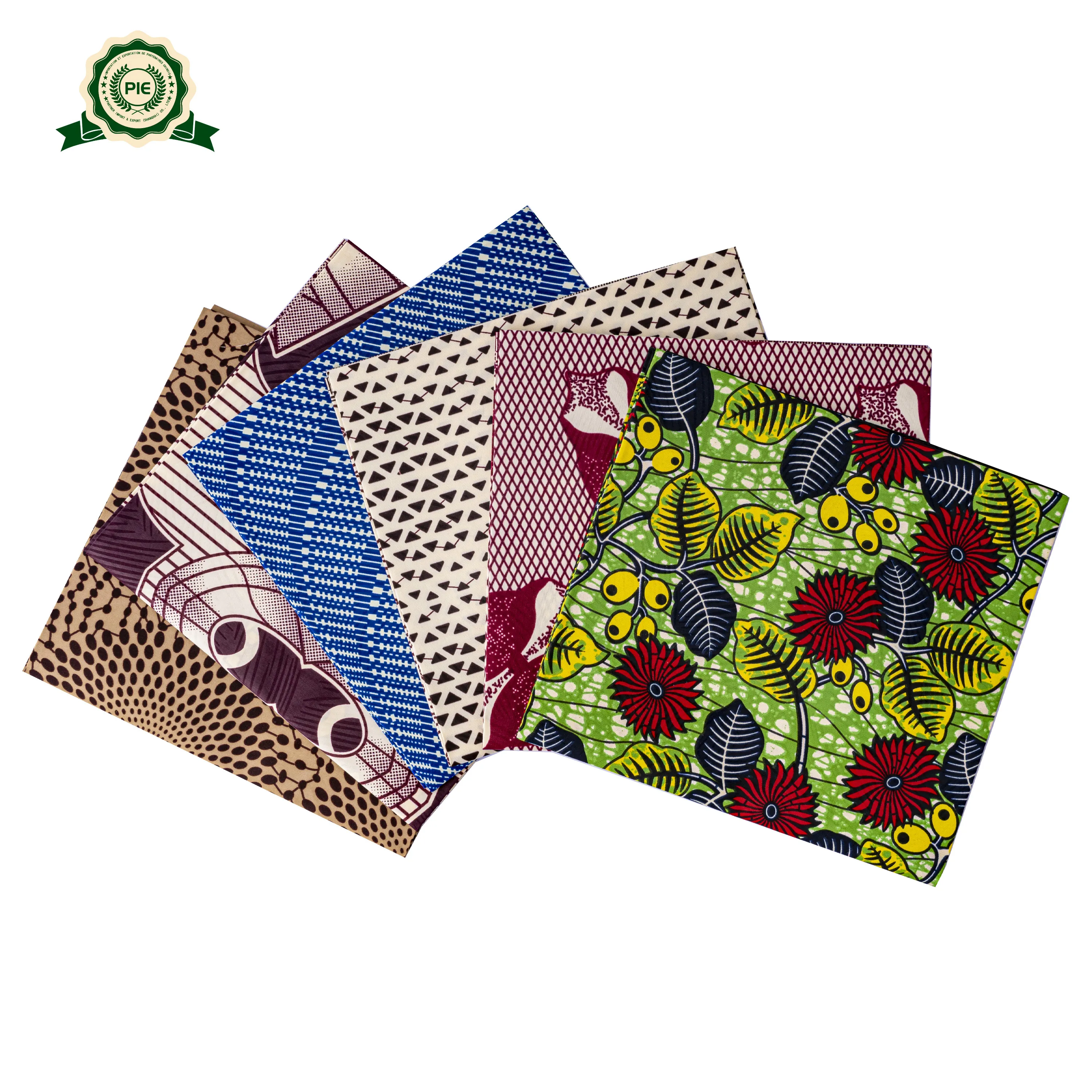 The most popular and fashionable  6yards  polyester blue  dress  fabric  African Aankara wax prints