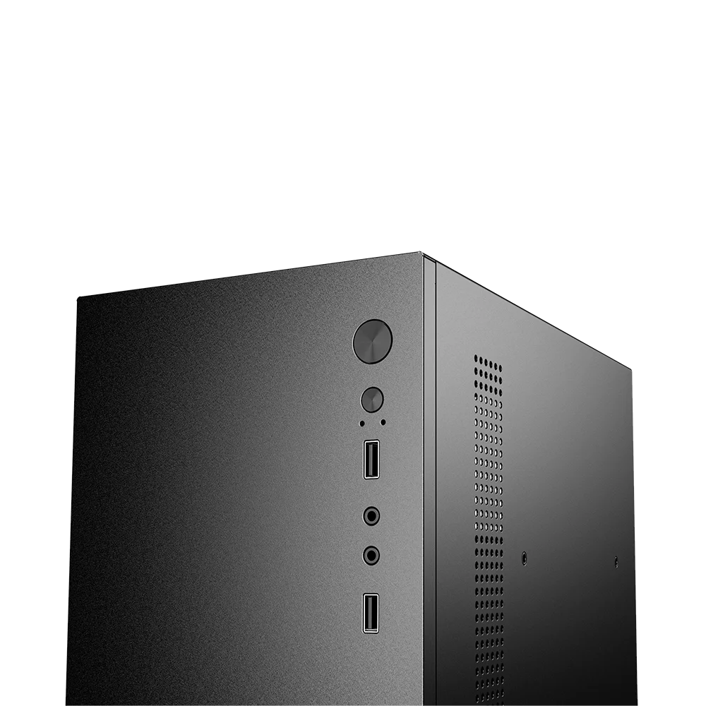 Powercase 2023 RGB fan Pc Office Chassis Mini Office Computer Case  Itx Desktop Computer Case Pc Office