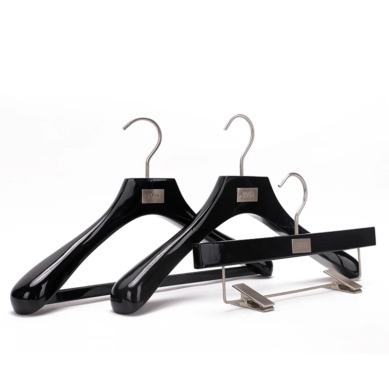 KINDOME Branded Luxury Hangers Black Clothes Hangers for Shop