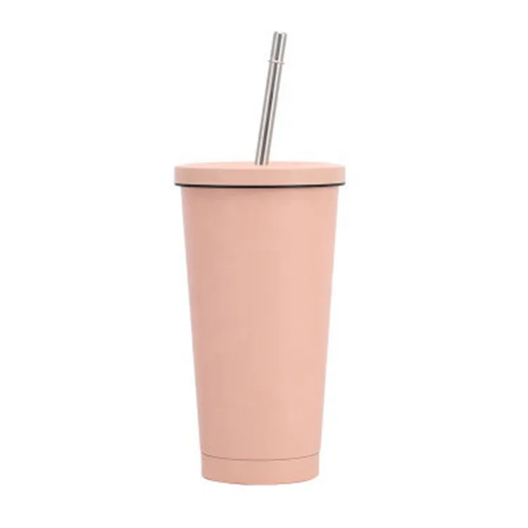 
17oz home office insulated Custom Logo Vacuum metal Tumbler Coffee travel mug stainless Steel Thermos straw cup mug with straw 