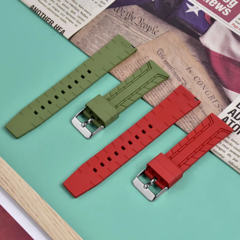 Quick Release Spring Bar FKM Rubber 22 mm Rubber Watch Strap