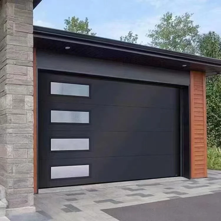 Automatic remote control panel steel  garage doors for homes