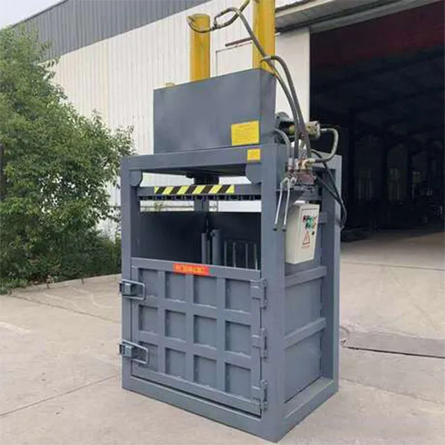 Small multi-functional vertical hydraulic waste paper baler can plastic bottle compression block strapping machine