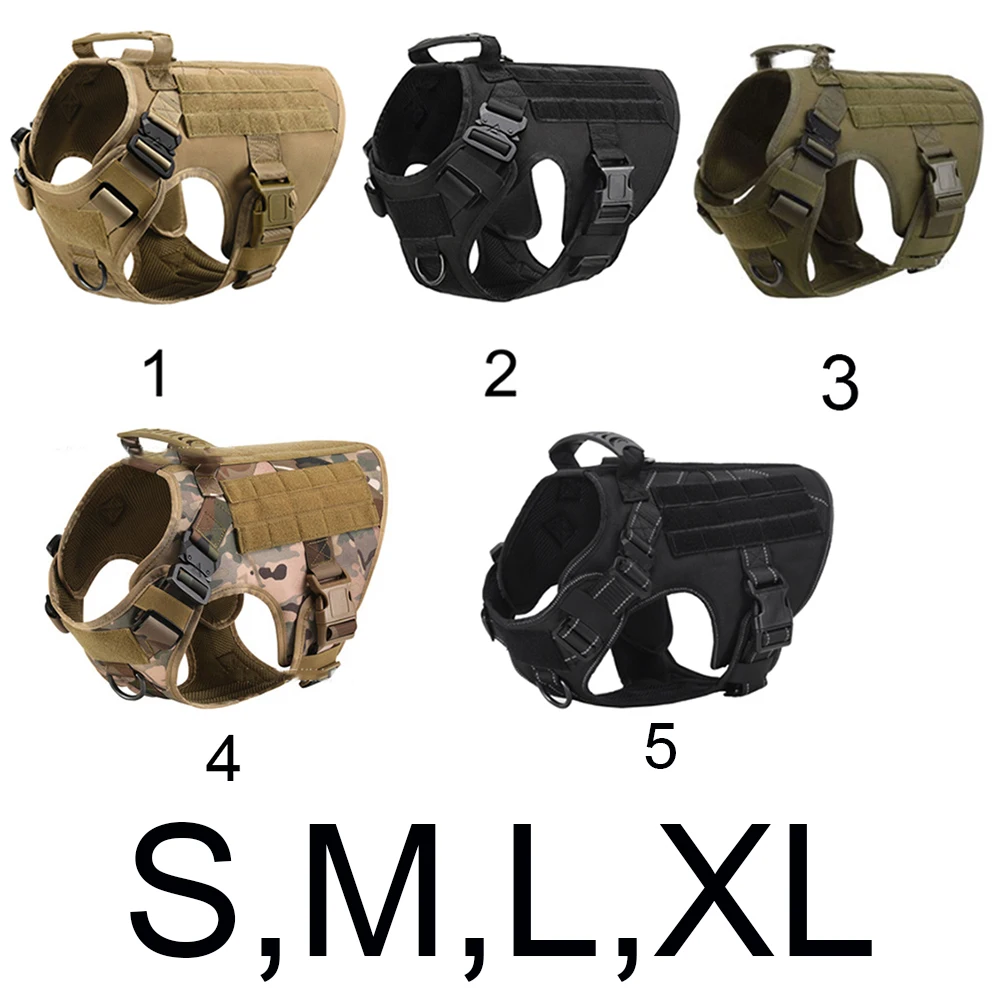Nylon Patrol Waterproof Outdoor Sports Hunting Gear Training Tactical dog clothing Military Police Tactical Dog  Vest Harness