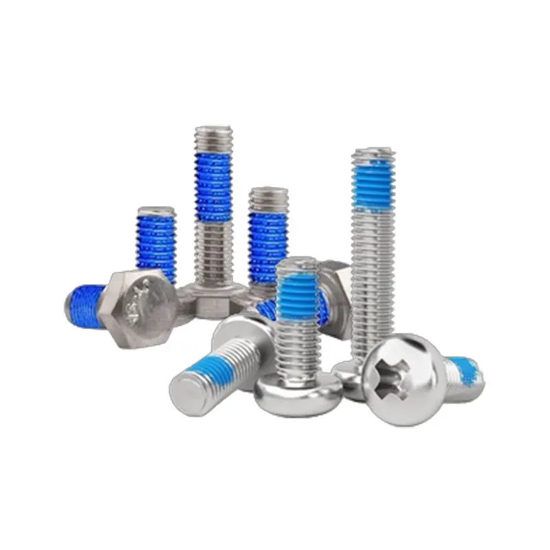 Screws Custom Manufacturer M6 M10 M5 M12 M4 M3 Phillips Cross Pan Head With Blue Patch Lock Screws