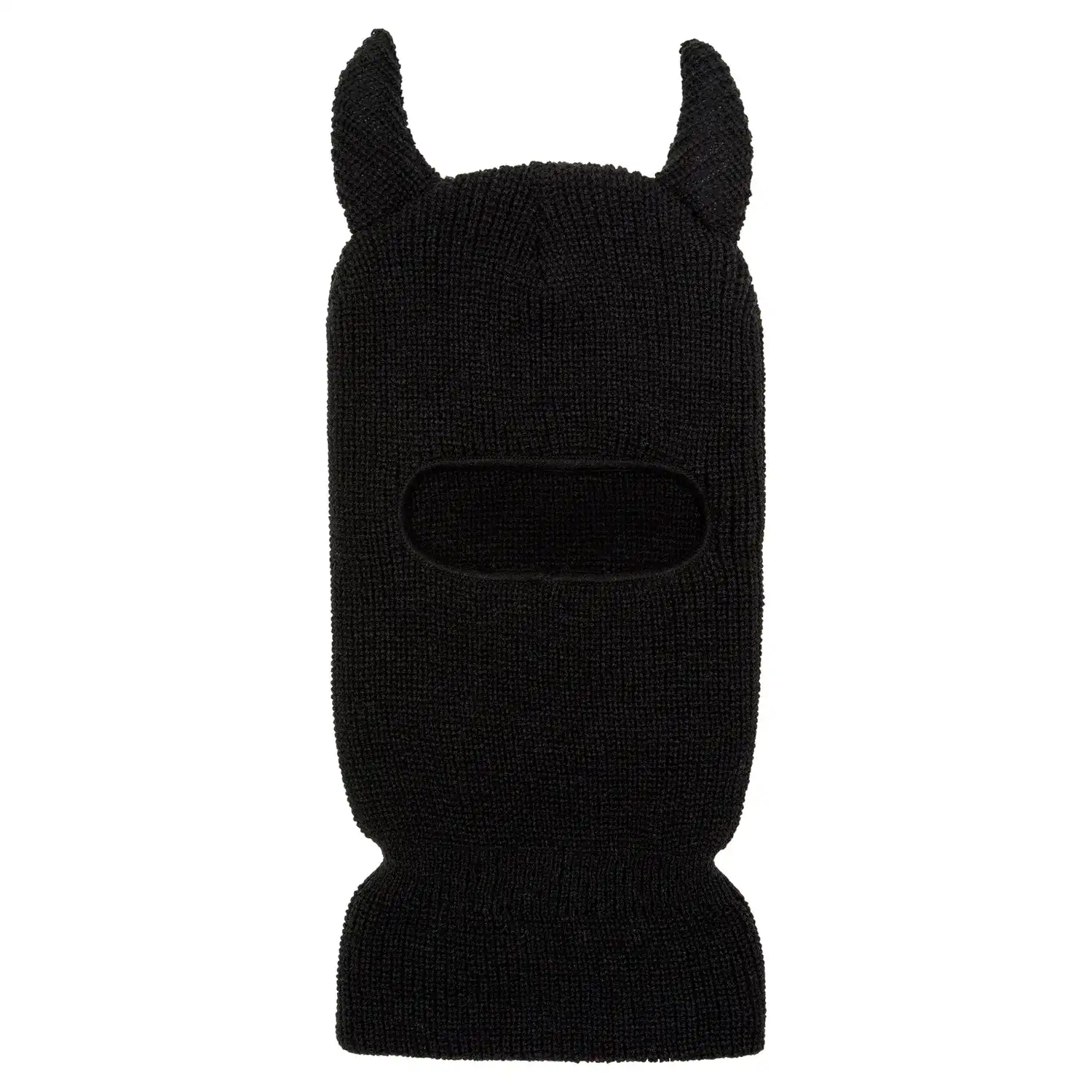 Custom winter horns ski mask beanie knitted black designer ski mask 3 hole