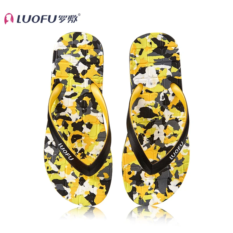 luofu PVC   Casual camouflage print Quick Drying Pvc Comfortable Flip Flops Slippers For Men