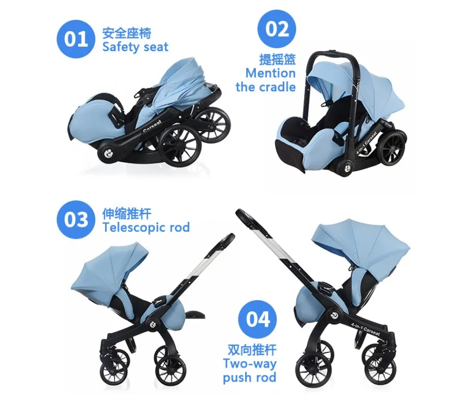ODM Coches Para Bebes высокое качество 4 в 1 коляска многофункциональная для детского автокресла