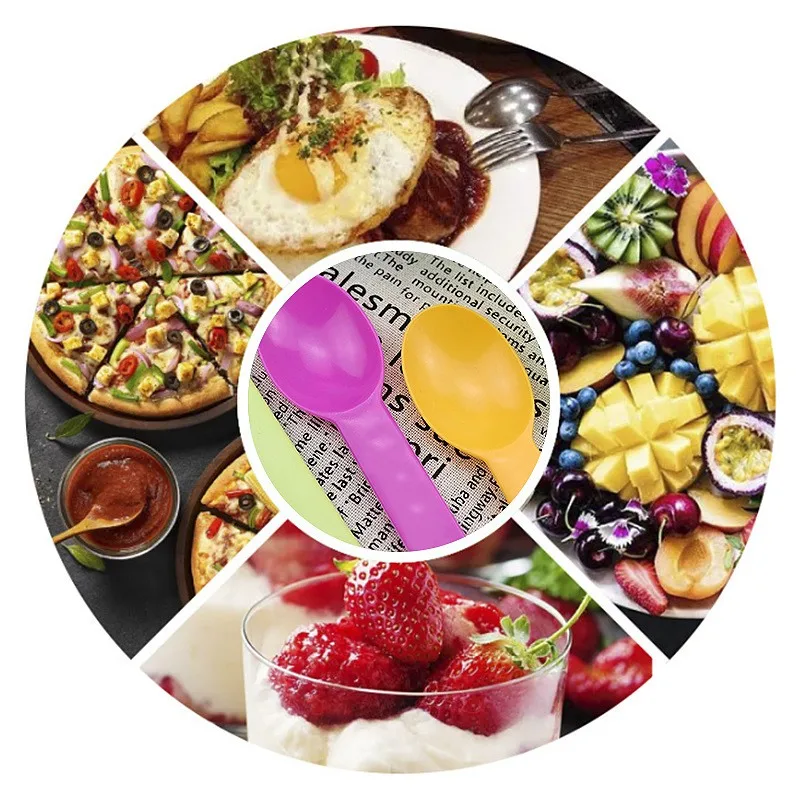 Disposable Eco-Friendly Plastic Spoons Frozen Yogurt Ice Cream Spoons Frozen Dessert Spoons