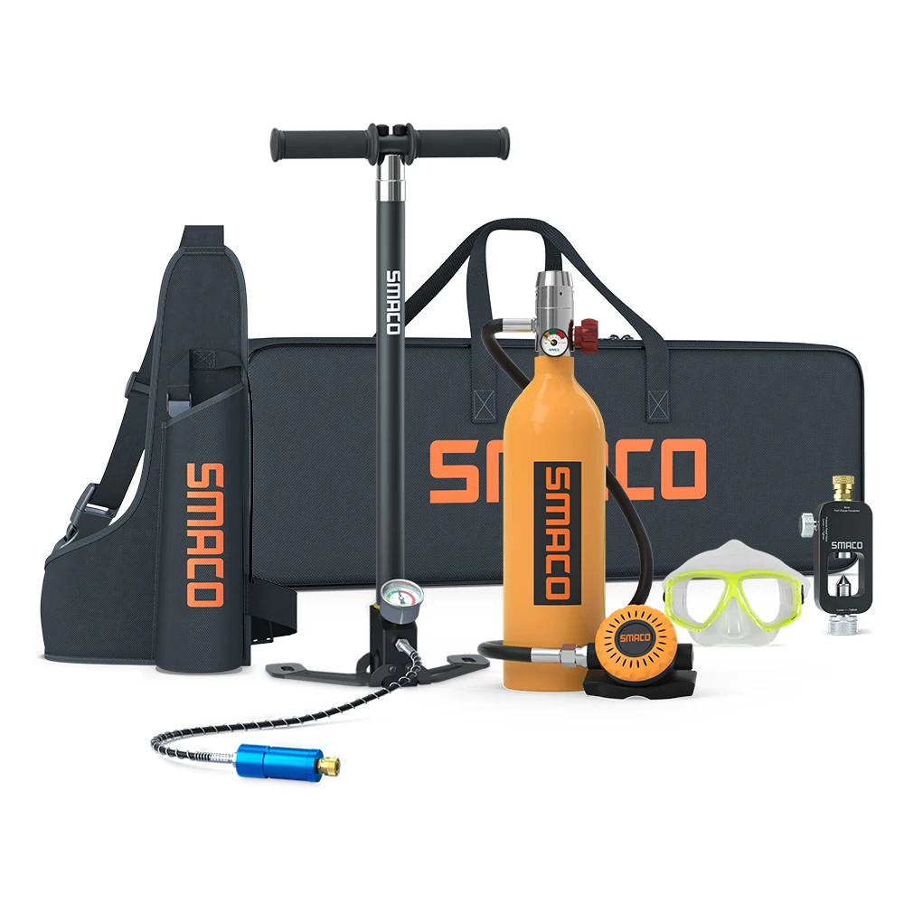 SMACO 1L S400 set oxygen tank up to 20 minutes dive mini scuba system diving equipment kit