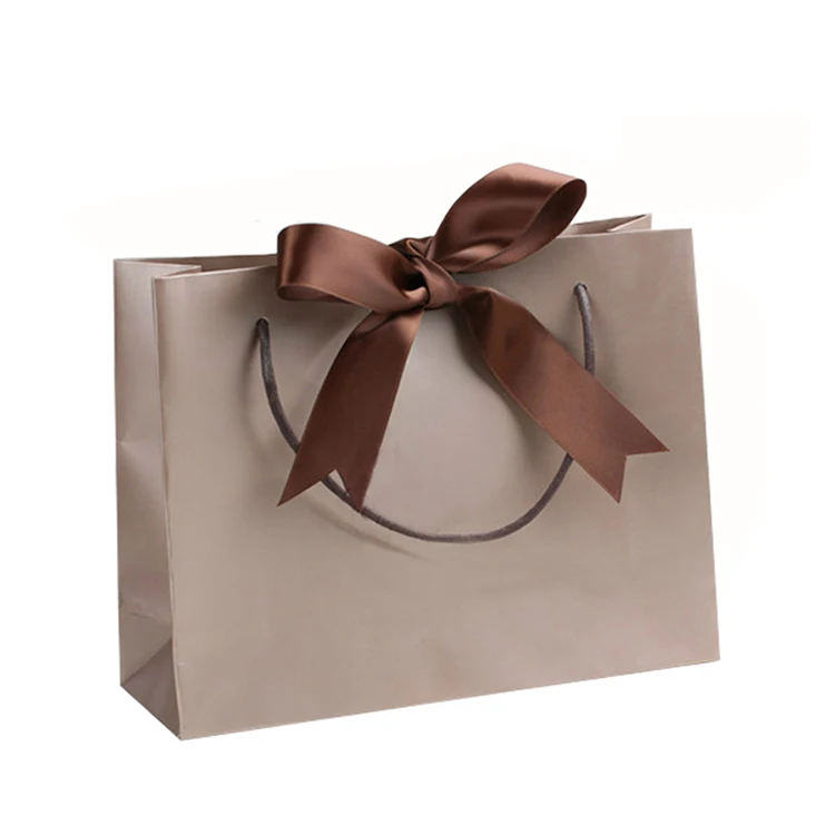 Personalized design boutique colorful ribbon luxury custom printed gift paper shopping bags with your own logo