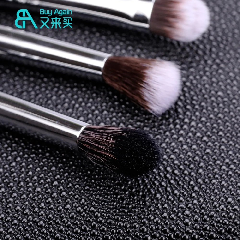 Wholesale luxury professional Makeup Artist brush set tools cruelty Free16pcs black natural goat hair makeup brush set with bag