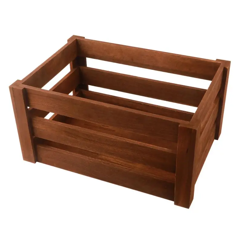 Decorative Wood Crates Storage Container Rustic Wooden Crates for Storage Display Decor Boxes Nature Rustic