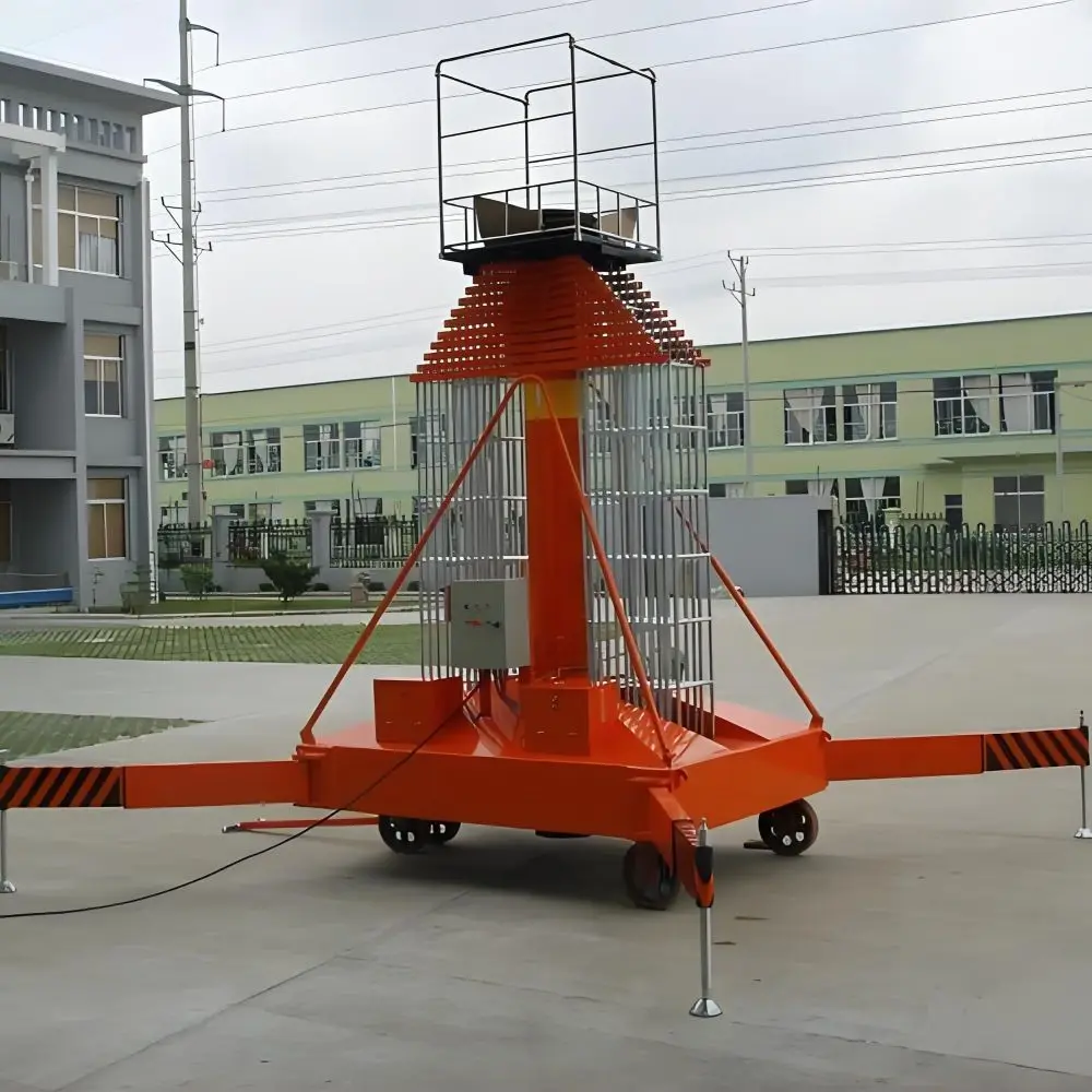 Double body anti rotation sleeve cylinder type aerial work platform jacketed lifting mobile lift