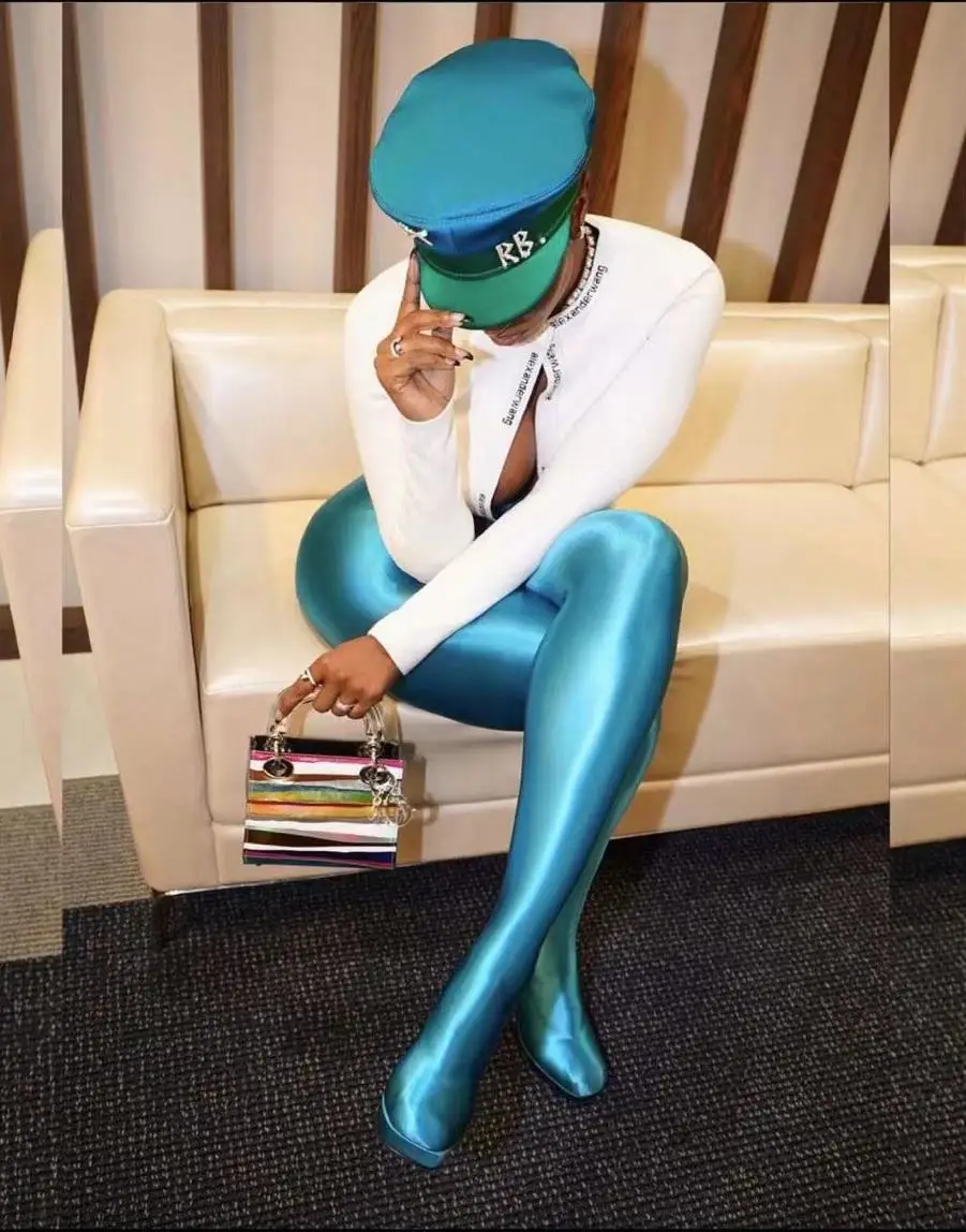 Sexy design Block chunky High Heels Superelasticity boots Built In Pant lined long boots custom heels women winter pants boots