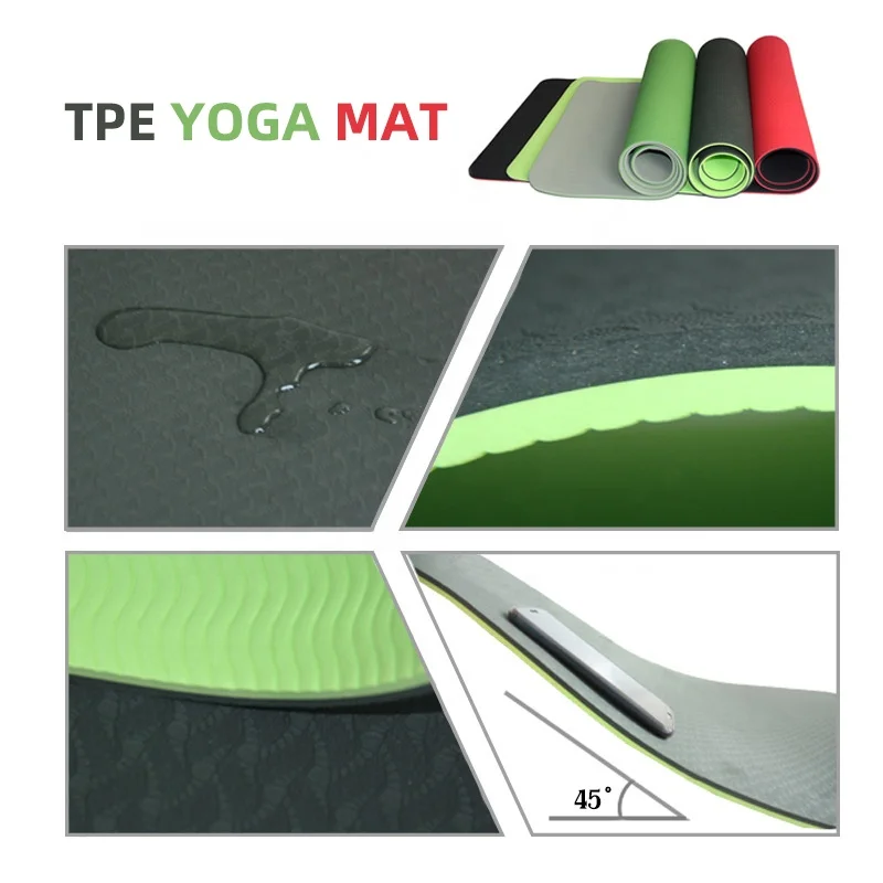 183*61cm Tpe Yoga Mat 6mm Home Use Pilates Eco Non Slip Yoga Mats Wholesale From Manufacturer Tpe Yoga Mat Dual Color