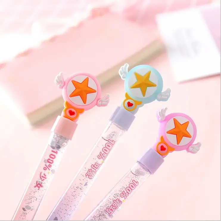 Best Quality Colorful Pink Fairy Stick Unisex Creative And Lovely Moon Unicorn Liquid Quicksand Plastic Student Gel Pen