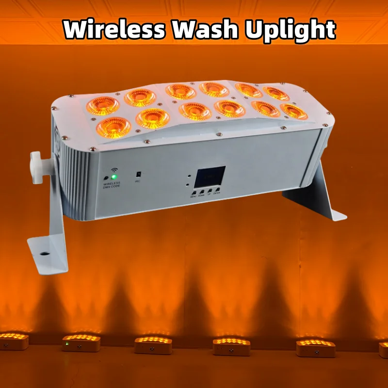 12x18w RGBWA+UV 6IN1 LED Wash Dj Light Wireless Uplight Battery DMX Remote Wifi Professional Disco Club Lights