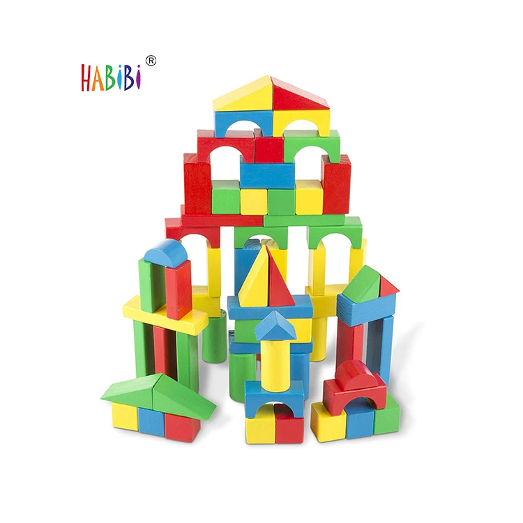 Wholesale Wooden Building Blocks Unfinished Montessoir  Wooden Educational Toys Wood Toy Blocks