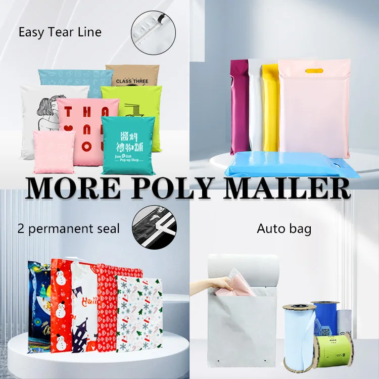 Plastic Courier Poly Mailers Bag Black Matte Luxury Gold Customised Polymailer Packaging Plastic Shipping Bags For Clothing