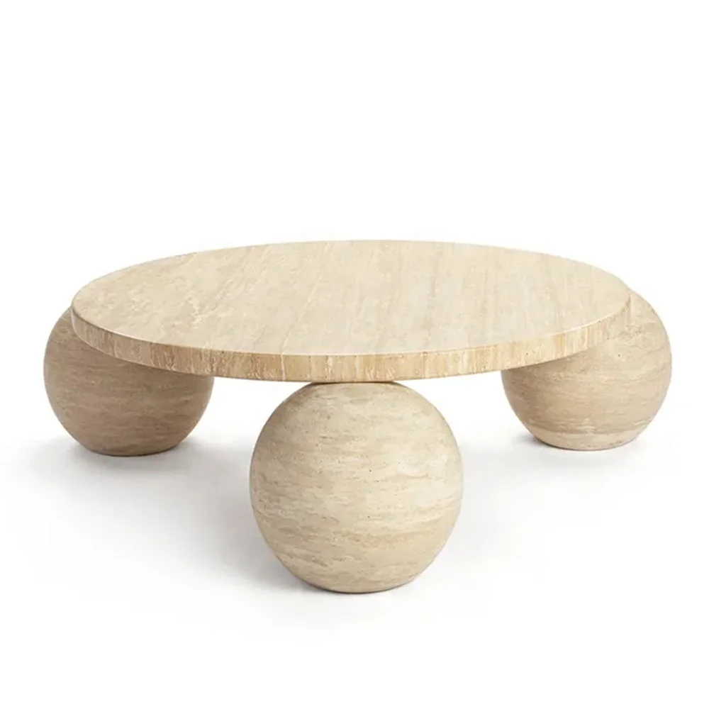 NANWEI, современная простая мебель для гостиной, каменный круглый журнальный столик из 3 шариков