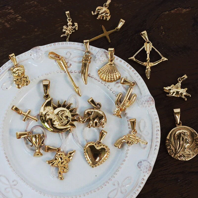 Chunky 18k Gold Silver Plated Stainless Steel Waterproof Jewelry Beach Seashell Starfish Conch Pendant Necklace For Women Men