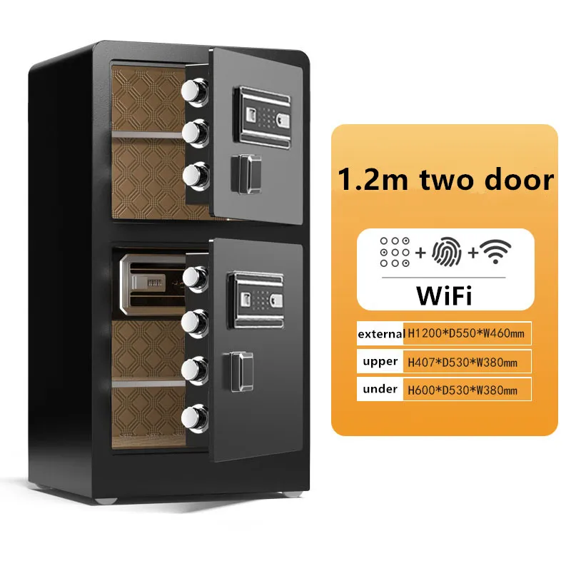 Home Office Digital Fingerprint Locker Safe with Key Lock Fireproof Steel Book Safe for Secure Usage