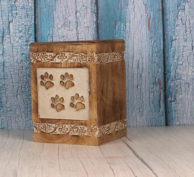 Wooden Pet Memorial Keepsake Cremation Urns for Ashes Pet Urn Wood Keepsake Box