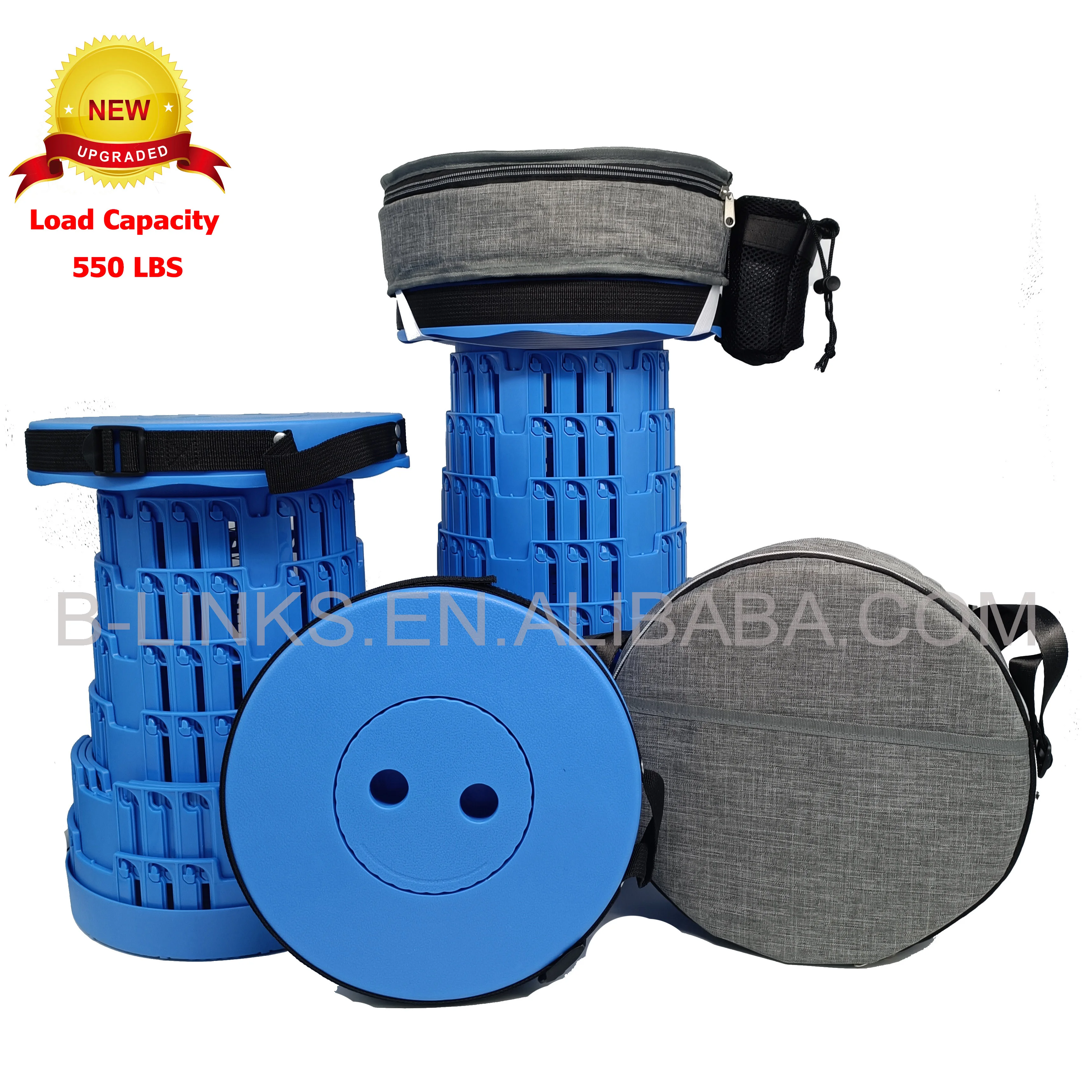 NO MOQ Load 500 lbs Outdoor  Portable Plastic Microscopic Retractable Collapsible Telescopic Folding Ottoman Stool With Cushions