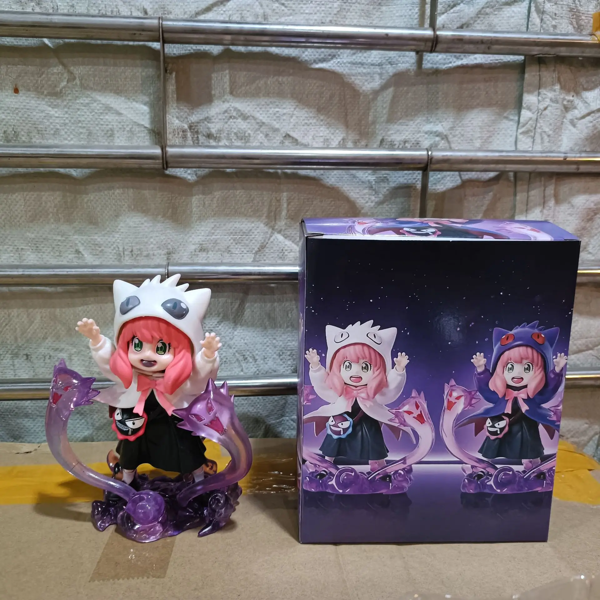 16cm New Anime Spy Family Anya Cos Gengar Gk Handmade PVC Action Figure Statue Toy 2 Styles Unisex Cartoon Toy
