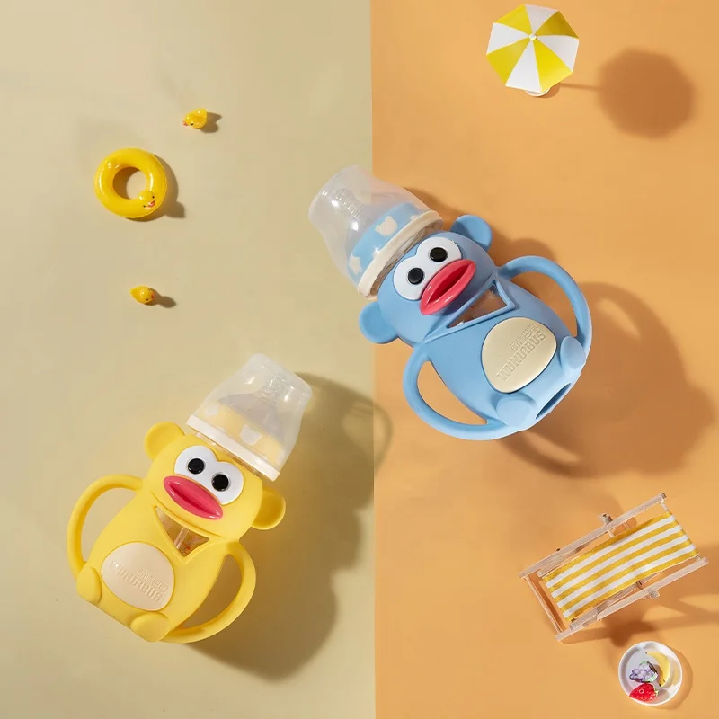 Cute shape BPA free baby feed glass  bottle 260ml Breast Milk bottle