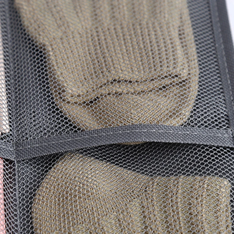 Underwear Hanging Organizer with Mesh Pockets, Fabric Closet Storage Organizer, Two sides Bra Hanging Bag