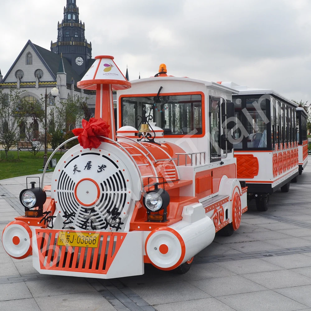 Lithium Battery Attraction Road Tourist Sightseeing Electric Tourist Trackless Train On Sale