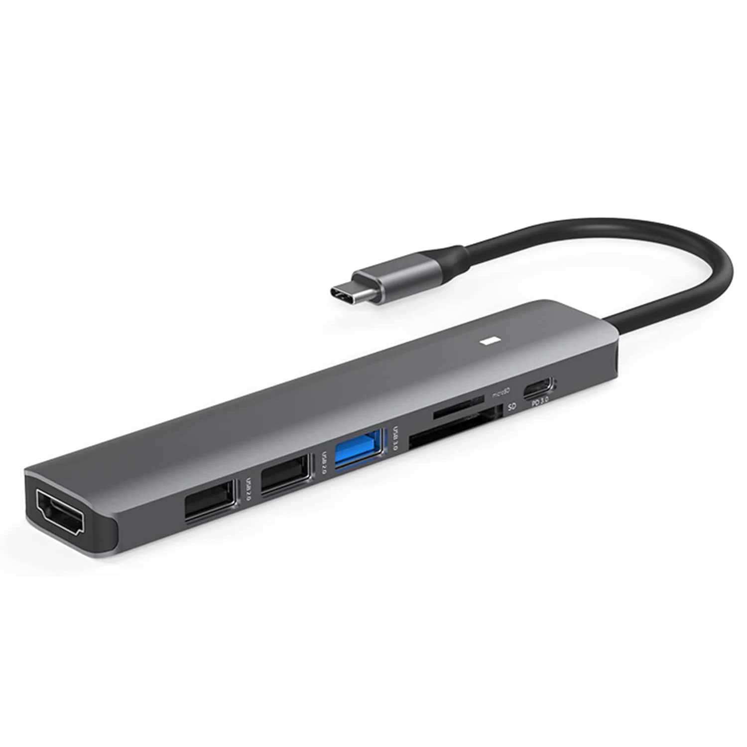 New 7-in-1 USB C Hub USB 3.0 x3 100W PD Charging 4K SD Card Reader USB-C Replacement Adapter For MacBook Pro 13 14  Ipad Pro