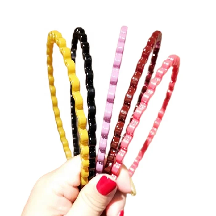Fashion wash hard hair band, joker simple hairband, candy-colored wavy acrylic hairpin