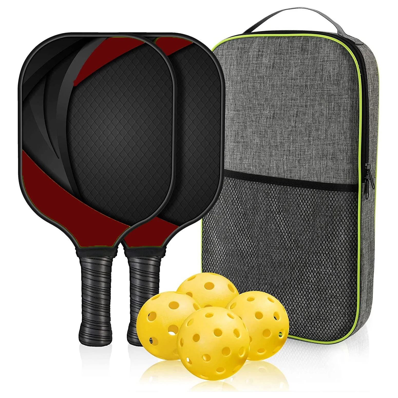 BPW Wholesale Custom Logo High Quality Carbon Fiber/Glass Fiber Pickle Ball Pickleball Paddle Racket Sets