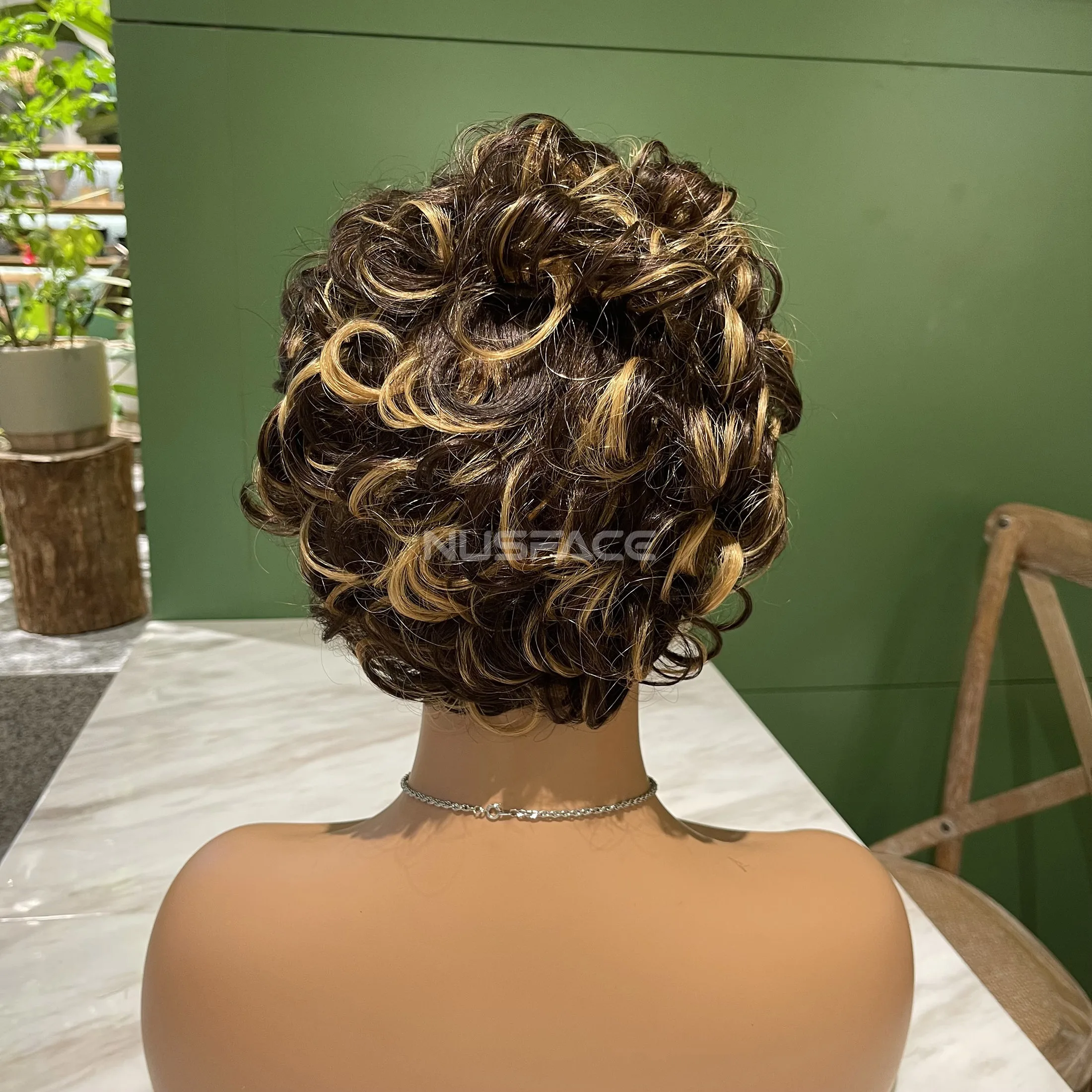 Short Water Wave Bob Wig Brazilian Natural Wave Highlight Blonde Pixie Cut TPart Lace Wigs Brazilian Rose Curly Human hair Wigs