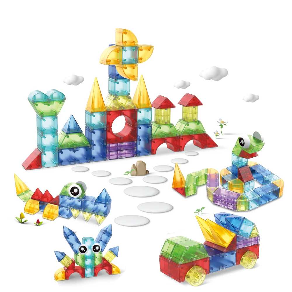 DIY Construction Magnetic Cube Toy for Kids Magnetic Tiles Magnetic Block Set Plastic and Magnet Toy Set