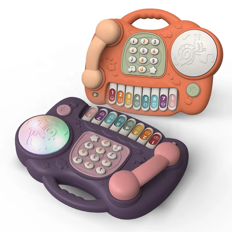 Multifunctional Piano Phone Drum Toy Music Hand Drum Children Early Education Toys