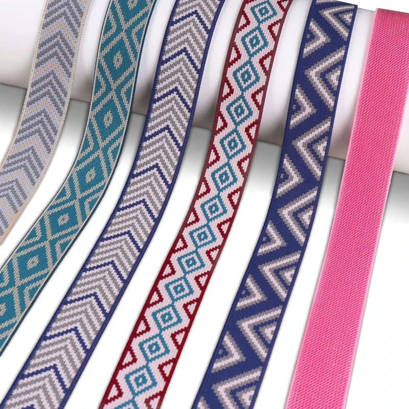 Adjustable Elastic Yoga Garment Pants Underwear Jacquard Webbing 2cm Twill Binding Webbing Nylon Elastic Strap
