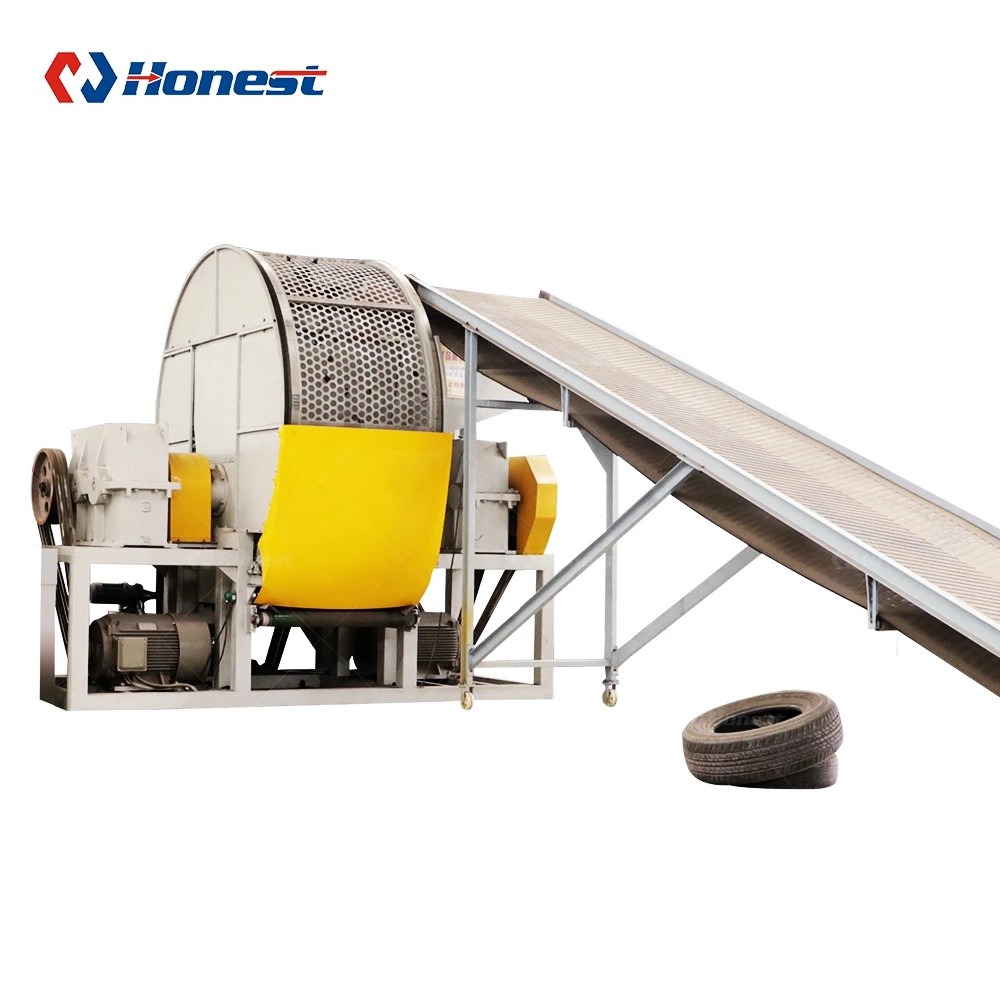 Wholesale Double Shaft Shredder Machine Tyre Rubber Recycling Crusher Whole Truck Tire Waste Radial Tire Shredder Machine