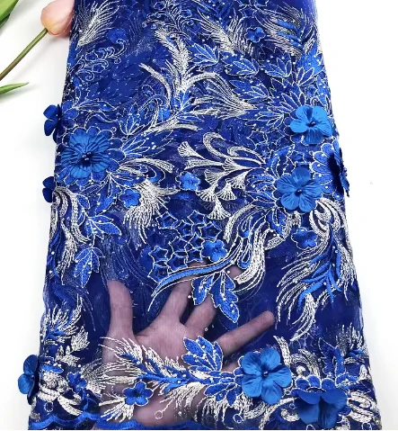 2024 New Design and  Hot sales nigerian 3D lace applique embroidery french pink african lace fabrics