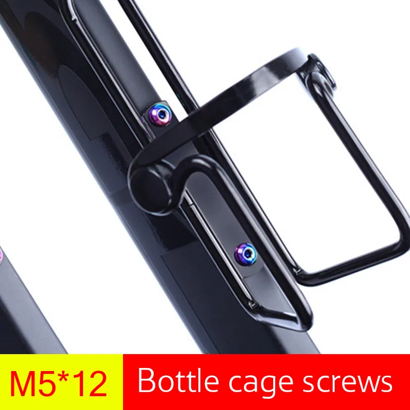 2pc Risk Titanium Bike Water Bottle Holder Bolts M5*12mm Bicycle Bottle Cage Screws Ultralight MTB Cycling Bottle Holder Bolts