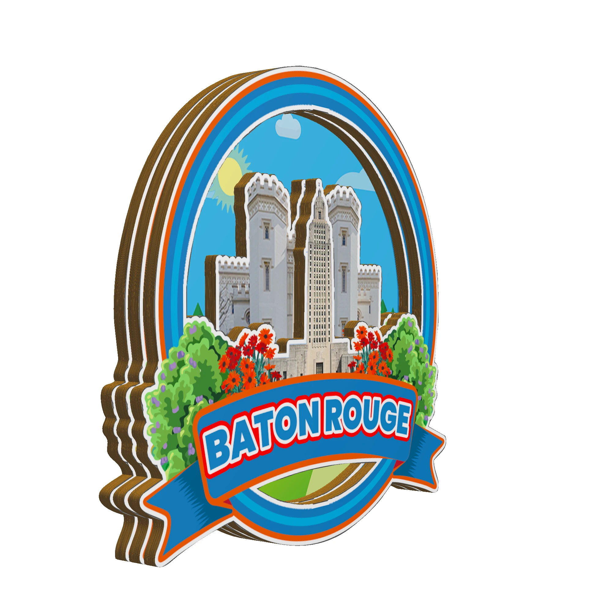 Refrigerator Magnet Baton Rouge Louisiana USA Fridge Magnet City Travel Souvenirs Gifts 3D Classic Home Crafts