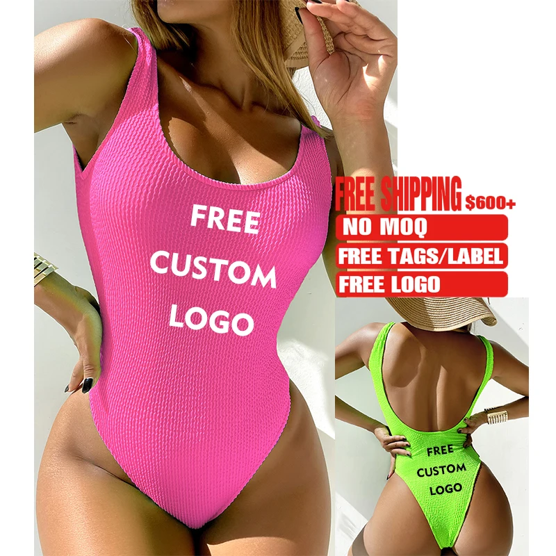 Free Shipping Fashion Solid Color Sexy Brazilian Thong Bikini  One piece Solid Color Swimsuit  backless Swimsuit