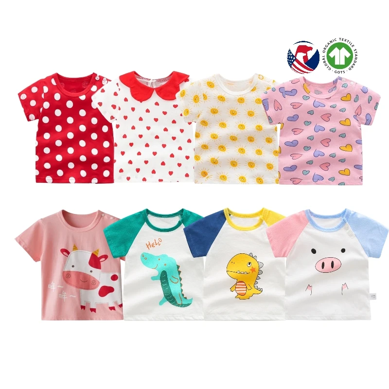 Summer New Baby Clothes Thin Casual Short Sleeve T-Shirts Boys Girls Cotton Kid Shirt