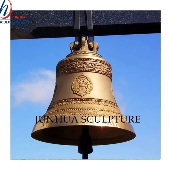 Outdoor decorative metal hanging large antique bronze church bell for sale brass church bell sculpture