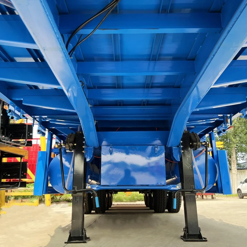 Tri-axle 50 Tons Flat Deck Trailer 40ft Container Chassis Flatbed With Twist Lock Semi Trailer For Sale