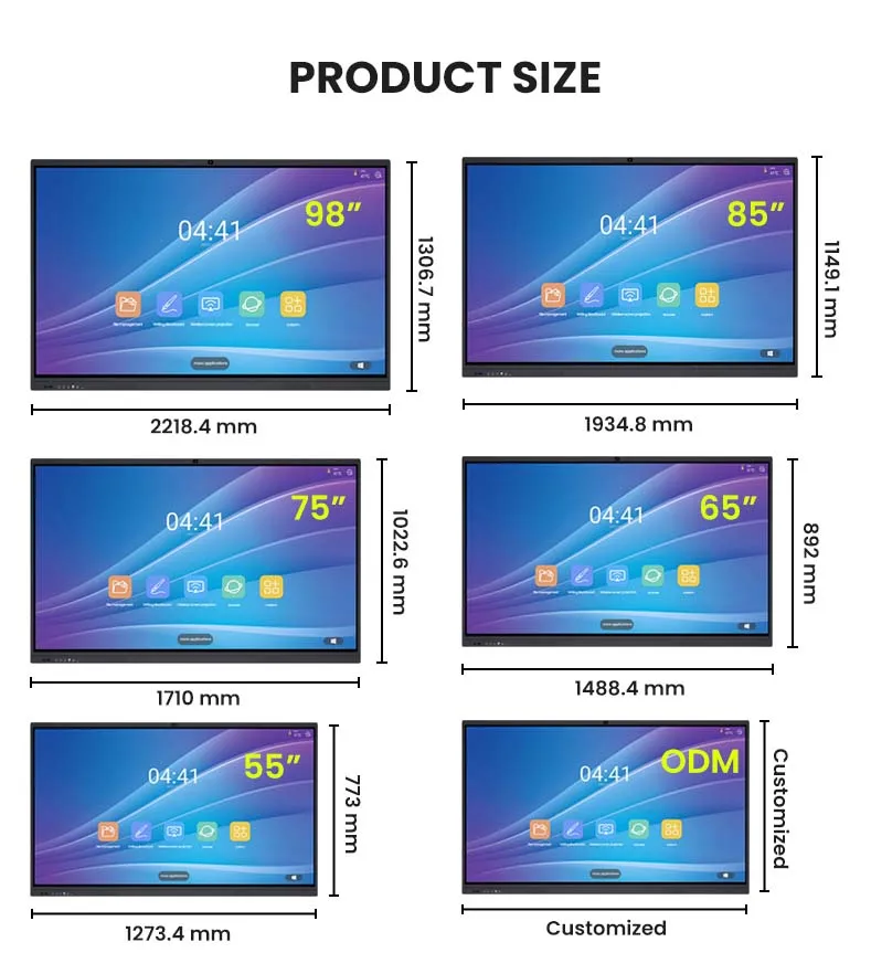 75 85 98 110 inch multi touch screen monitor smart board for teaching school interactive smart boards interactive panels