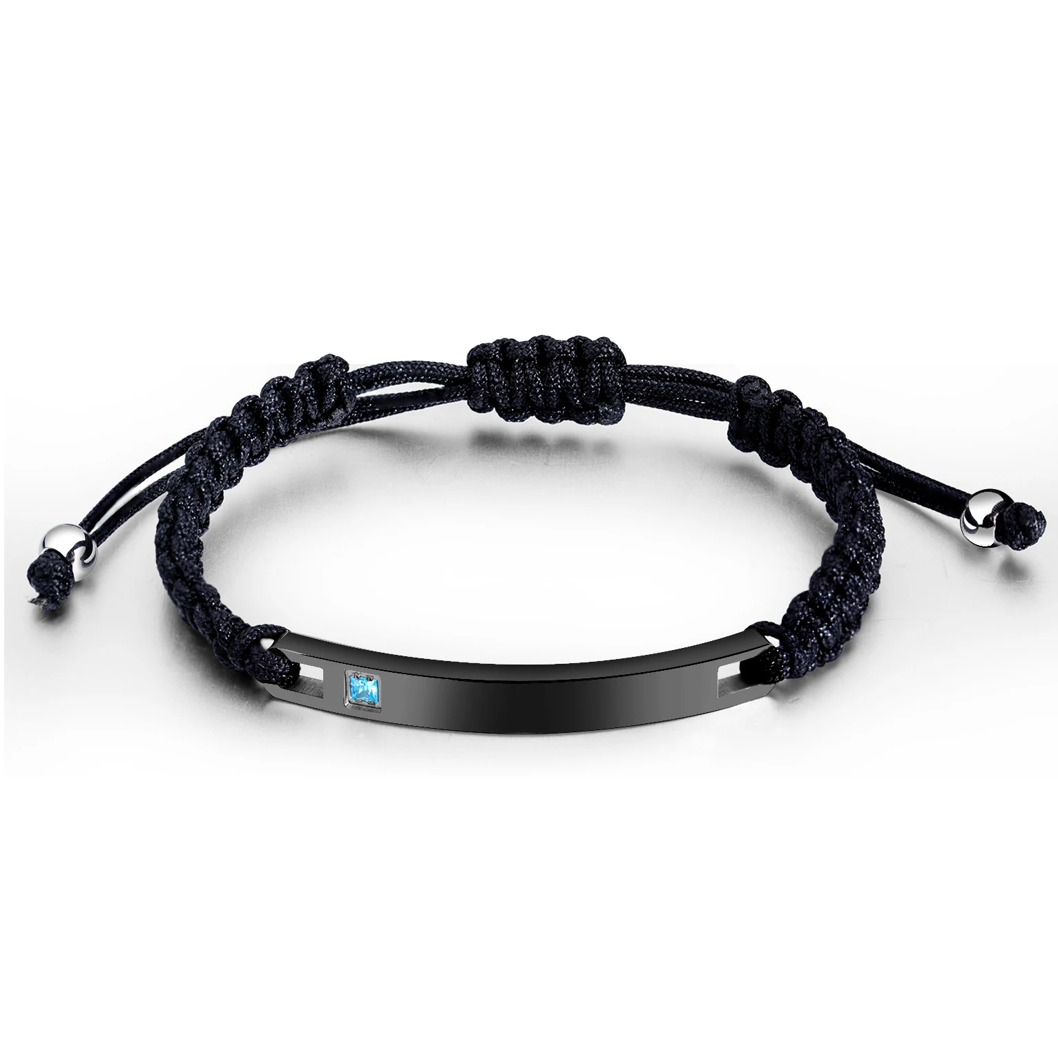 Fashionable trendy brand jewelry personalized DIY engraving titanium steel smooth couple bracelet